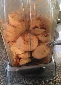 Plantains into the blender
